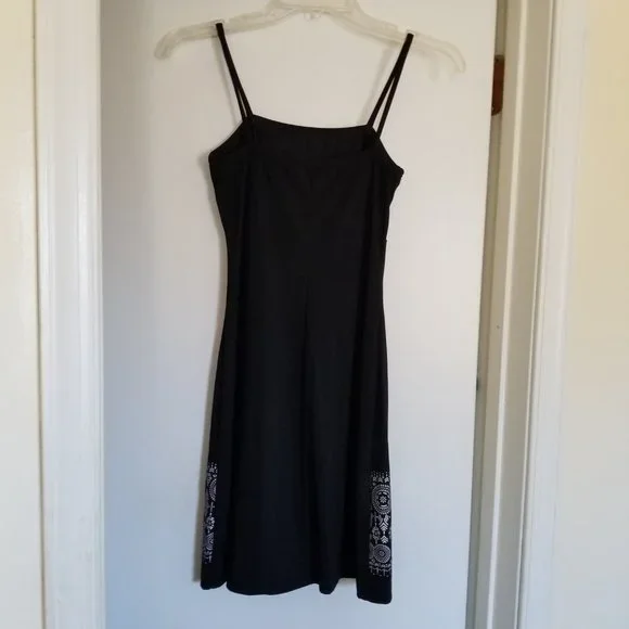City Triangles Black Strap Sundress with white embroidery on the bottom (size s) - Picture 2 of 5